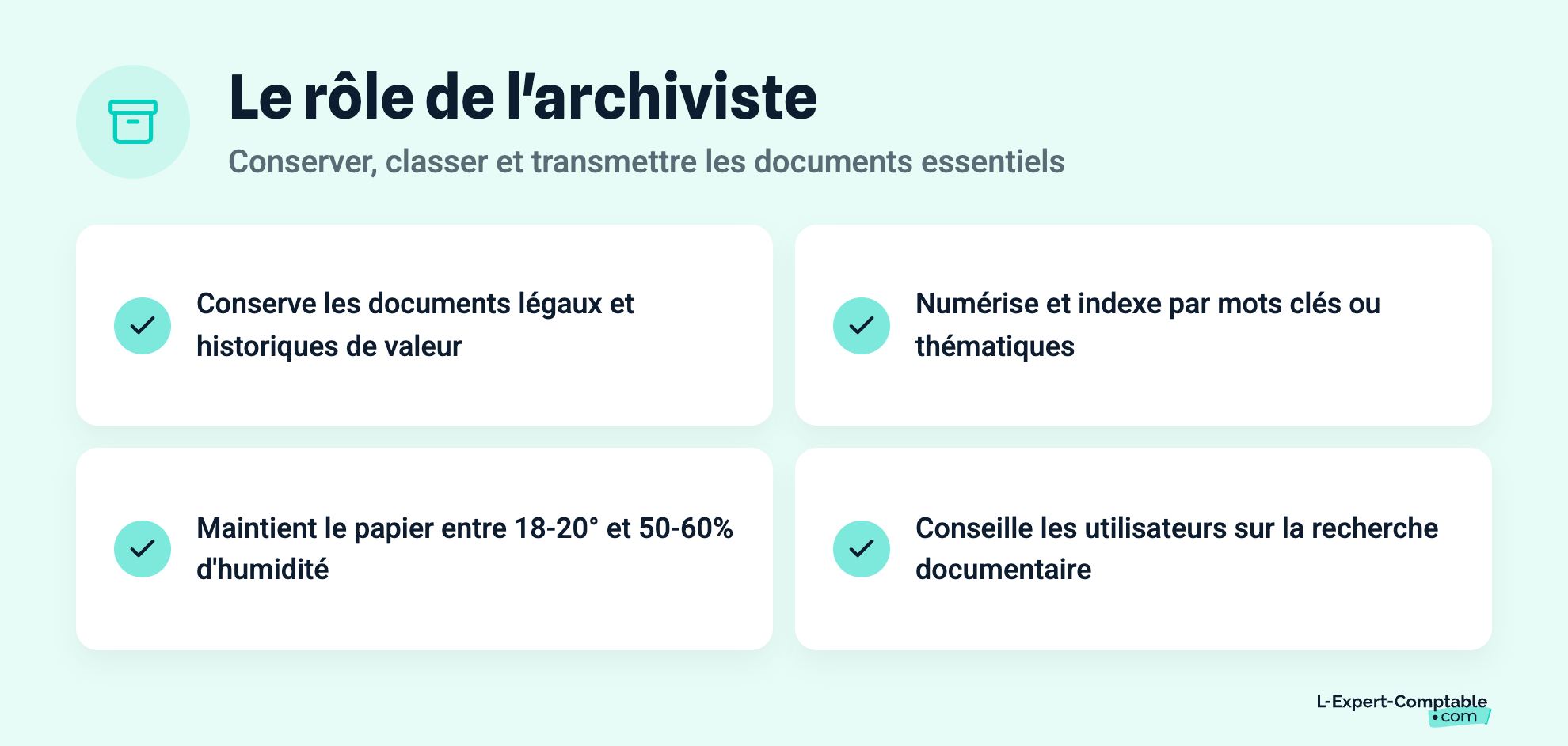 Le rôle de l'archiviste